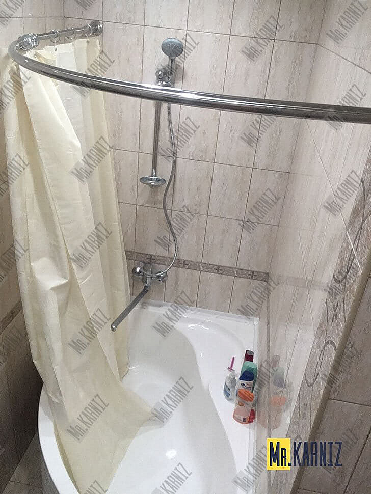 Карниз для ванны Aquanet Graciosa 150х90 Усиленный 25 мм MrKARNIZ фото 13