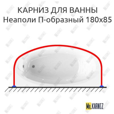 Карниз для ванны Radomir Неаполи П-образный 180х85 Усиленный 25 мм MrKARNIZ