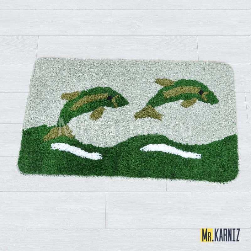 Коврик в ванную Морской Дельфин зеленый