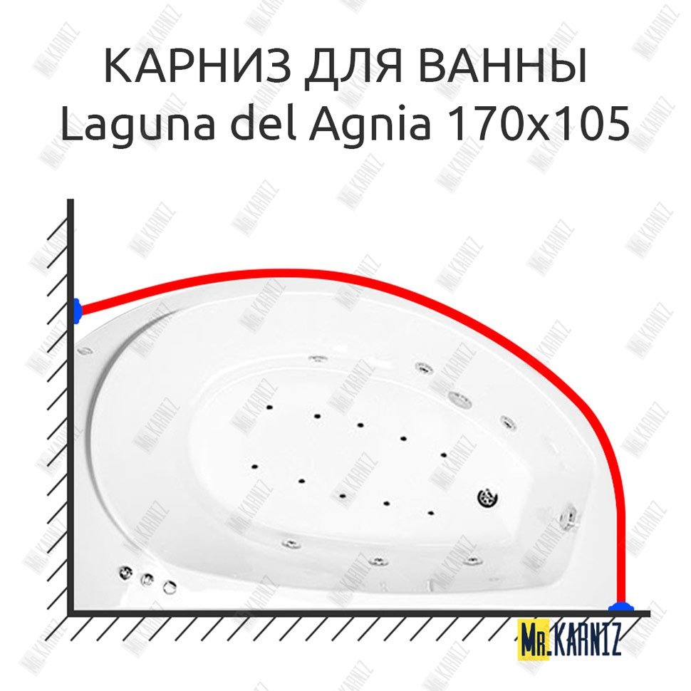 Карниз для ванны Akrilan Laguna del Agnia 170х105 Усиленный 20 мм MrKARNIZ
