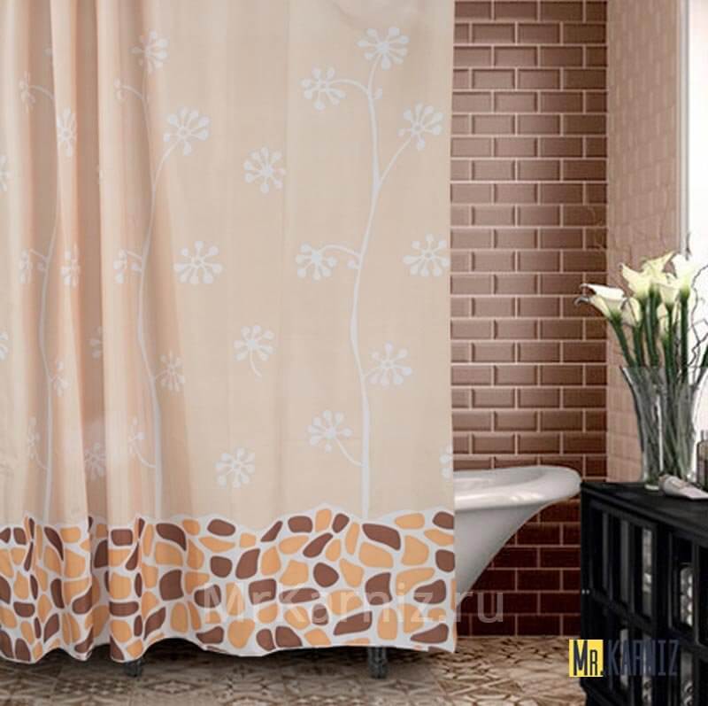 Штора для ванной Growing бежевая Штора для ванной Growing бежевая