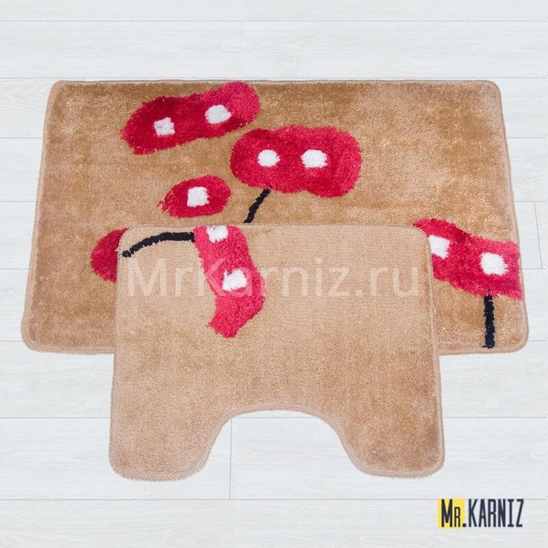 Комплект ковриков для ванной и туалета МАКИ бежевый