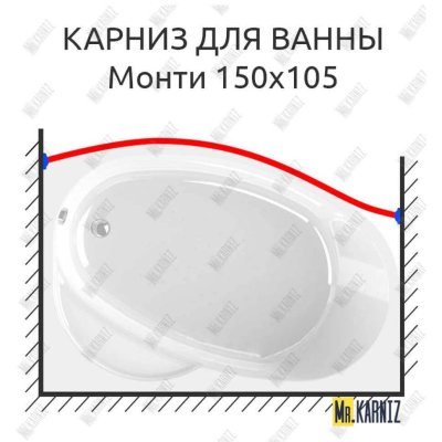 Карниз для ванны Radomir Монти Передний борт 150х105 Усиленный 20 мм MrKARNIZ