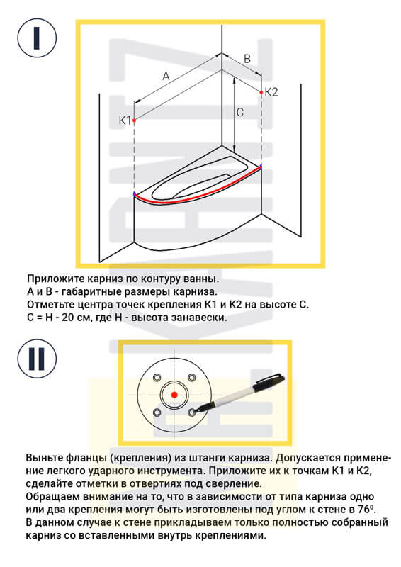 Установка карнизов для ванн